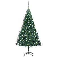  Artificial Pre-lit Christmas Tree with Ball Set Green 240 cm