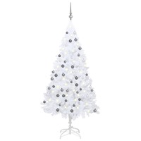  Artificial Pre-lit Christmas Tree with Ball Set White 120 cm PVC