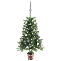  Artificial Pre-lit Christmas Tree with Ball Set 65 cm Green