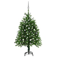  Artificial Pre-lit Christmas Tree with Ball Set 120 cm Green