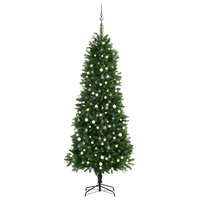  Artificial Pre-lit Christmas Tree with Ball Set 240 cm Green