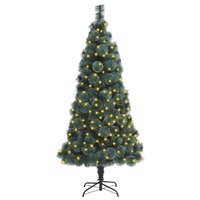  Artificial Pre-lit Christmas Tree with Stand Green 120 cm PET