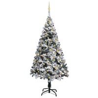  Artificial Pre-lit Christmas Tree with Ball Set Green 240 cm PVC