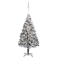  Artificial Pre-lit Christmas Tree with Ball Set Green 240 cm PVC