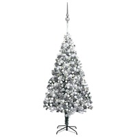  Artificial Christmas Tree LEDs&amp;Ball Set&amp;Flocked Snow Green 400cm
