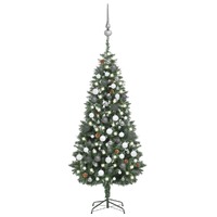  Artificial Pre-lit Christmas Tree with Ball Set Pine Cones 180 cm