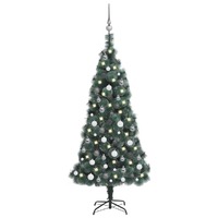  Artificial Christmas Tree LEDs&amp;Ball Set Green 150 cm PVC&amp;PE
