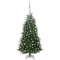  Artificial Christmas Tree LEDs&amp;Ball Set Green 180 cm PVC&amp;PE