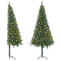  Corner Artificial Pre-lit Christmas Tree Green 150 cm PVC
