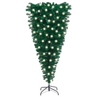  Upside-down Artificial Pre-lit Christmas Tree Green 120 cm