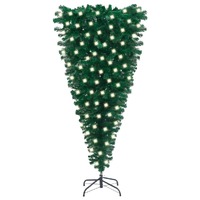  Upside-down Artificial Pre-lit Christmas Tree Green 150 cm