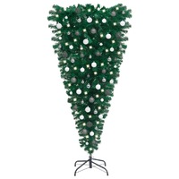  Upside-down Artificial Pre-lit Christmas Tree with Ball Set 120 cm