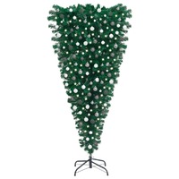  Upside-down Artificial Pre-lit Christmas Tree with Ball Set 240 cm