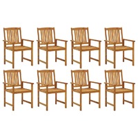  Garden Chairs 8 pcs Solid Acacia Wood