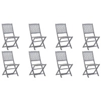  Folding Outdoor Chairs 8 pcs Solid Acacia Wood