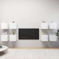  Wall Mounted TV Cabinets 8 pcs White 30.5x30x30 cm