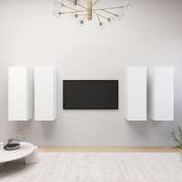  TV Cabinets 4 pcs White 30.5x30x90 cm Engineered Wood