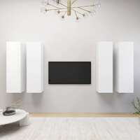  TV Cabinets 4 pcs White 30.5x30x110 cm Engineered Wood