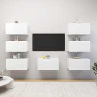  TV Cabinets 7 pcs White 30.5x30x60 cm Engineered Wood