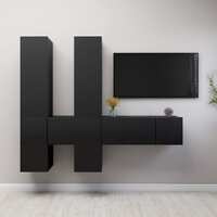  7 Piece TV Cabinet Set Grey Engineered Wood