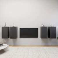  TV Cabinets 4 pcs Grey 30.5x30x60 cm Engineered Wood