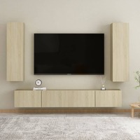  4 Piece TV Cabinet Set Sonoma Oak Engineered Wood