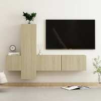  3 Piece TV Cabinet Set Sonoma Oak Engineered Wood