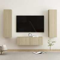  3 Piece TV Cabinet Set Sonoma Oak Engineered Wood
