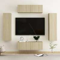  4 Piece TV Cabinet Set Sonoma Oak Engineered Wood