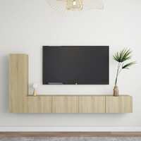  3 Piece TV Cabinet Set Sonoma Oak Engineered Wood