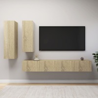  4 Piece TV Cabinet Set Sonoma Oak Engineered Wood