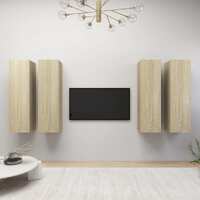  TV Cabinets 4 pcs Sonoma Oak 30.5x30x110 cm Engineered Wood