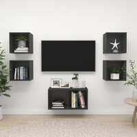  5 Piece TV Cabinet Set Grey Engineered Wood