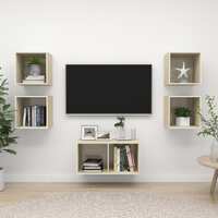  5 Piece TV Cabinet Set Sonoma Oak Engineered Wood