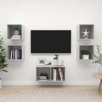  5 Piece TV Cabinet Set Concrete Grey Engineered Wood