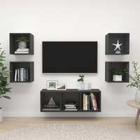  5 Piece TV Cabinet Set Grey Engineered Wood