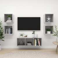  5 Piece TV Cabinet Set Concrete Grey Engineered Wood