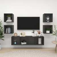  5 Piece TV Cabinet Set Grey Engineered Wood