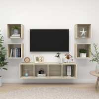  5 Piece TV Cabinet Set Sonoma Oak Engineered Wood