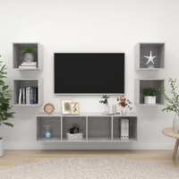  5 Piece TV Cabinet Set Concrete Grey Engineered Wood
