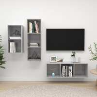  3 Piece TV Cabinet Set Concrete Grey Engineered Wood