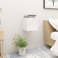  Bedside Cabinet High Gloss White 30.5x30x30 cm Engineered Wood