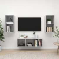  3 Piece TV Cabinet Set Concrete Grey Engineered Wood