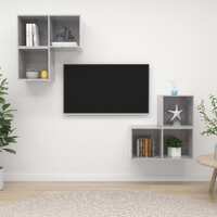  4 Piece TV Cabinet Set Concrete Grey Engineered Wood