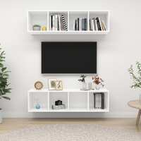  Wall-mounted TV Cabinets 2 pcs White Engineered Wood