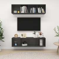  Wall-mounted TV Cabinets 2 pcs Grey Engineered Wood