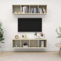  Wall-mounted TV Cabinets 2 pcs Sonoma Oak Engineered Wood