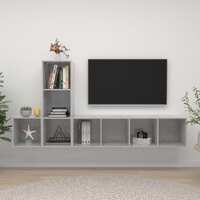  3 Piece TV Cabinet Set Concrete Grey Engineered Wood