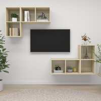  Wall-mounted TV Cabinets 4 pcs Sonoma Oak Engineered Wood
