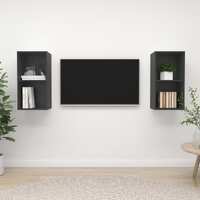  Wall-mounted TV Cabinets 2 pcs Grey Engineered Wood